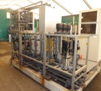 article no.: 28335<br><br> 1 m³/h 120 bar used high-pressure reverse osmosis system with flat membranes, leachate concentrate<br><br>ROCHEM<br><br>