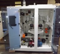 article no.: 29489<br><br> 3 m³/h used chemical dosing cabinet with electric control<br><br>Kinetics<br><br>