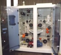 article no.: 29495<br><br> 30 m³/h, 3 m³/h,4 m³/h  used chemical supply system, dosing station in the cabinet <br><br>Kinetics<br><br>