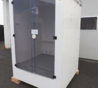 article no.: 29515<br><br> 1 m³ used IBC chemical storage cabinet for dangerous chemicals including collecting pan<br><br>Kinetics<br><br>