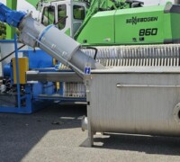 article no.: 30389<br><br> 3 mm, 1,1 kW used waste water screening plant tank installation<br><br>HUBER Technology<br><br>