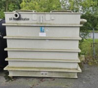article no.: 28441<br><br> 6.5 m³ used plastic neutralization tank PP, slant bottom for batch treatment<br><br>Beerschwinger<br><br>